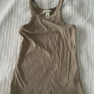 H&M Taupe Ribbed Tank Top